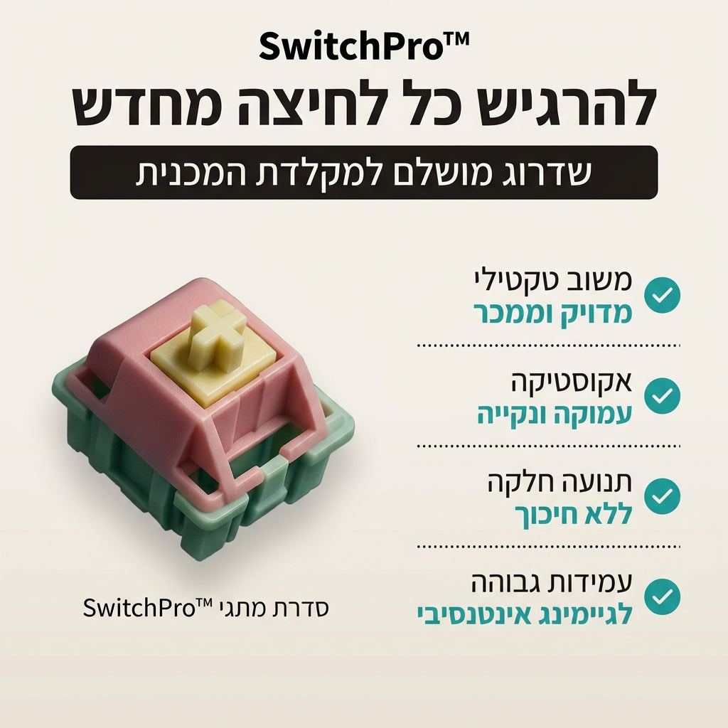 SwitchPro™  - סוויצ'ים אופטים שמשנים חווית הקלדה.